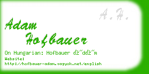 adam hofbauer business card